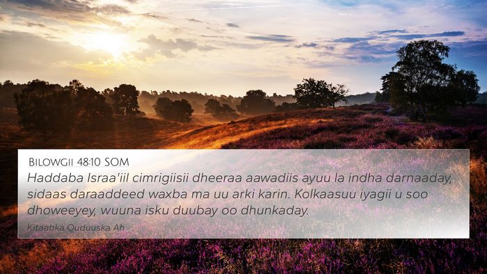Bilowgii 48:10 SOM Bible Verse Image