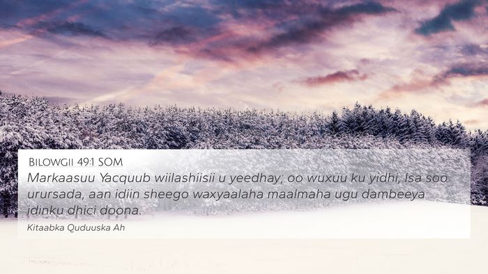 Bilowgii 49:1 SOM 4K Wallpaper - Markaasuu Yacquub wiilashiisii u yeedhay; oo - 4K Wallpaper Bible Verse