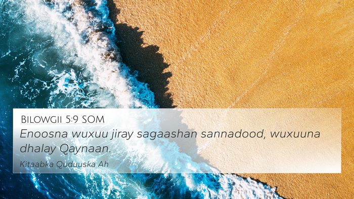 Bilowgii 5:9 SOM Bible Verse Image