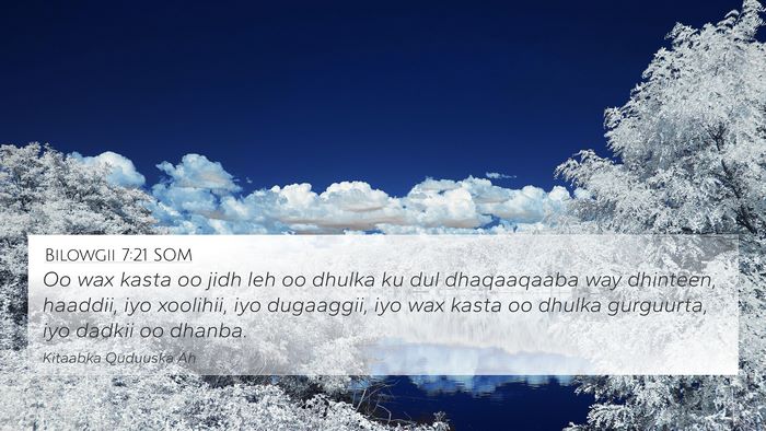 Bilowgii 7:21 SOM Bible Verse Image