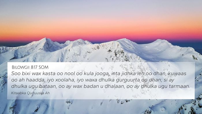Bilowgii 8:17 SOM Bible Verse Image