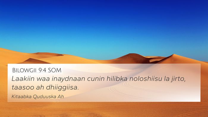 Bilowgii 9:4 SOM Bible Verse Image