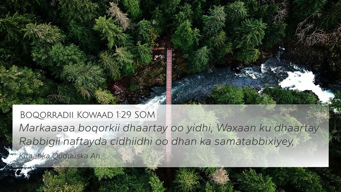 Boqorradii Kowaad 1:29 SOM Bible Verse Image