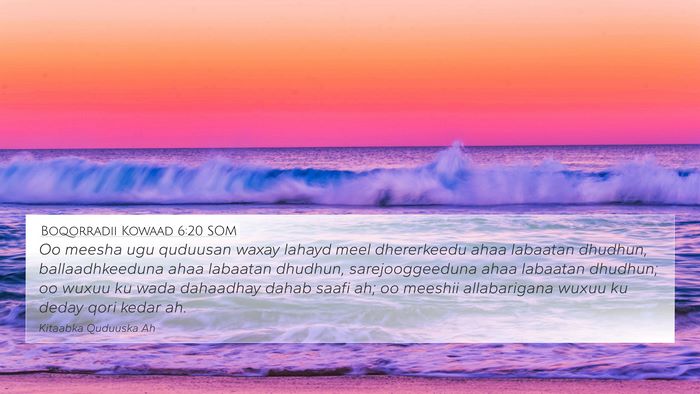 Boqorradii Kowaad 6:20 SOM Bible Verse Image