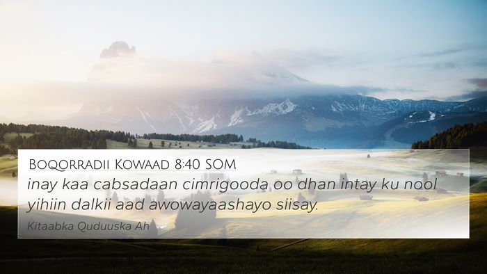 Boqorradii Kowaad 8:40 SOM 4K Wallpaper - inay kaa cabsadaan cimrigooda oo dhan intay ku - 4K Wallpaper Bible Verse