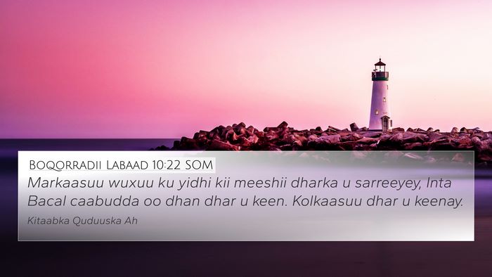 Boqorradii Labaad 10:22 SOM 4K Wallpaper - Markaasuu wuxuu ku yidhi kii meeshii dharka u - 4K Wallpaper Bible Verse