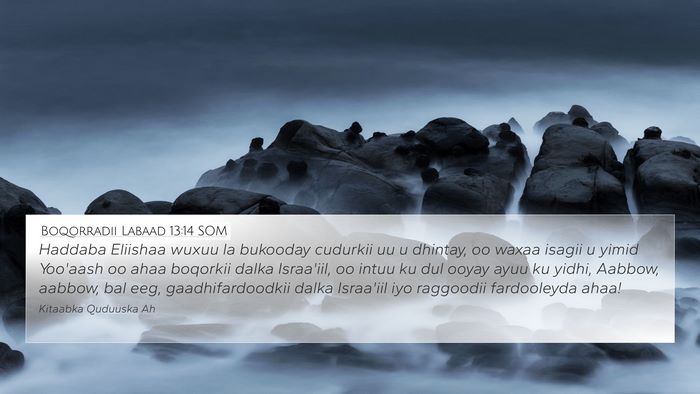 Boqorradii Labaad 13:14 SOM Bible Verse Image