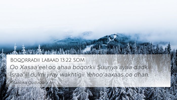 Boqorradii Labaad 13:22 SOM Bible Verse Image