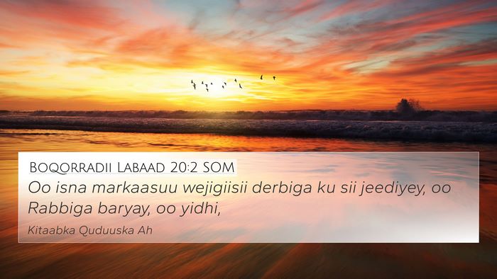 Boqorradii Labaad 20:2 SOM 4K Wallpaper - Oo isna markaasuu wejigiisii derbiga ku sii - 4K Wallpaper Bible Verse
