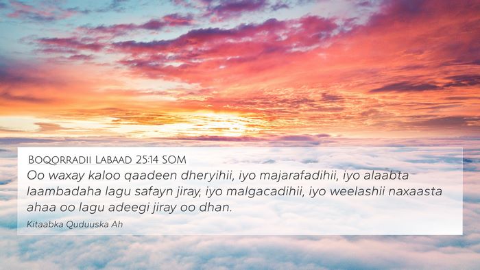 Boqorradii Labaad 25:14 SOM Bible Verse Image