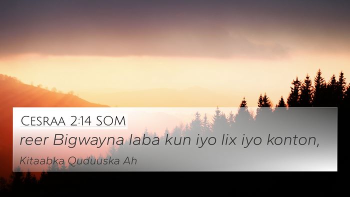Cesraa 2:14 SOM Bible Verse Image