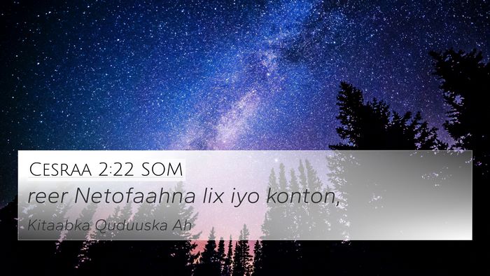 Cesraa 2:22 SOM Bible Verse Image