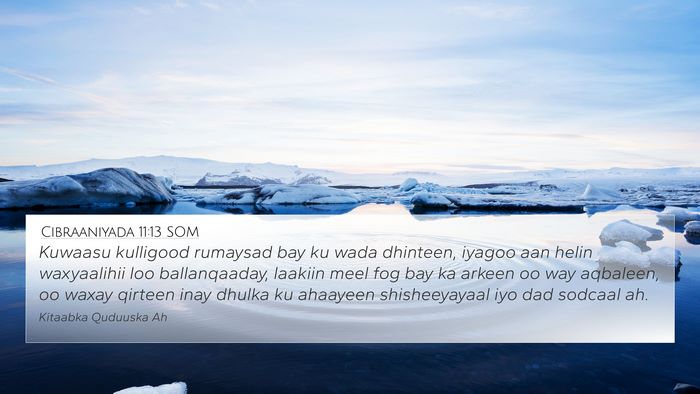 Cibraaniyada 11:13 SOM Bible Verse Image
