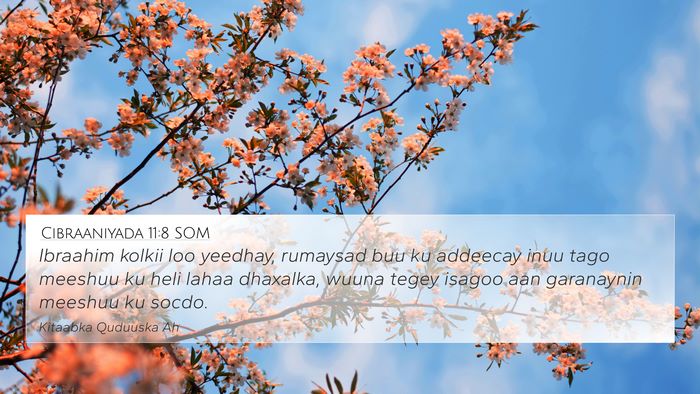 Cibraaniyada 11:8 SOM Bible Verse Image