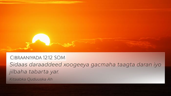 Cibraaniyada 12:12 SOM Bible Verse Image