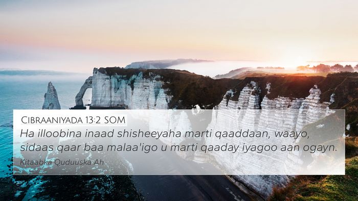 Cibraaniyada 13:2 SOM Bible Verse Image