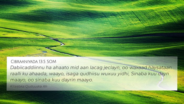 Cibraaniyada 13:5 SOM Bible Verse Image