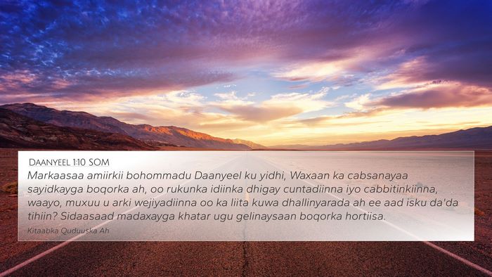 Daanyeel 1:10 SOM Bible Verse Image