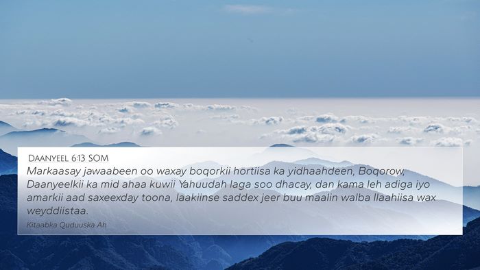 Daanyeel 6:13 SOM Bible Verse Image