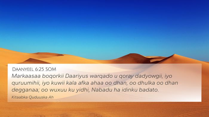Daanyeel 6:25 SOM Bible Verse Image