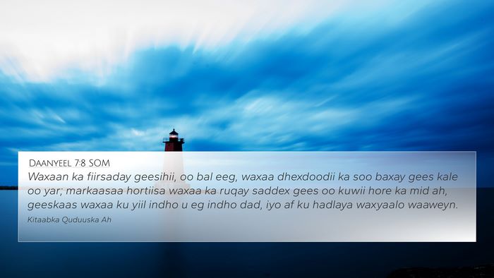 Daanyeel 7:8 SOM Bible Verse Image