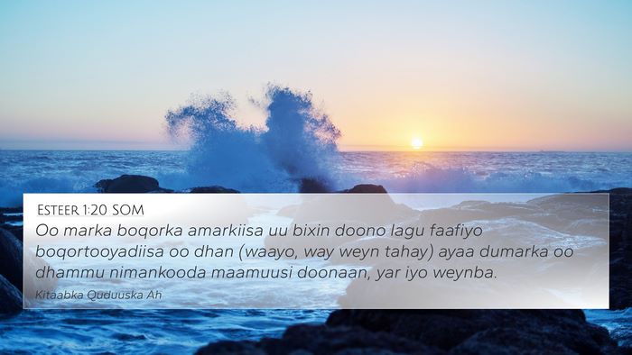 Esteer 1:20 SOM Bible Verse Image