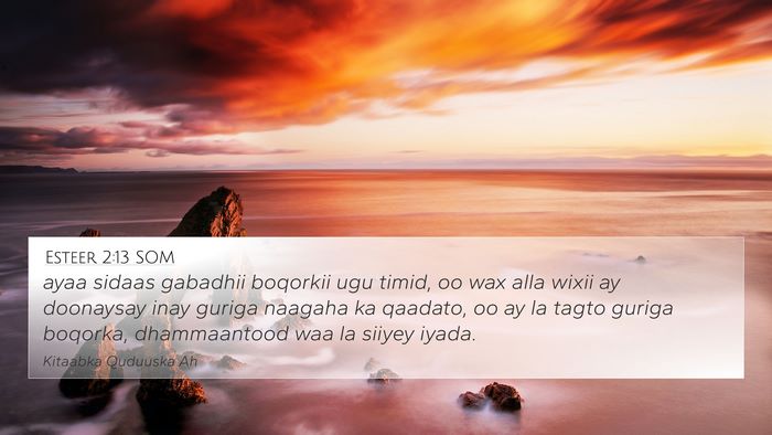 Esteer 2:13 SOM Bible Verse Image