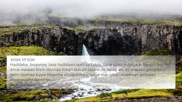 Esteer 3:9 SOM Bible Verse Image