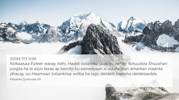 Esteer 9:13 SOM Bible Verse Image