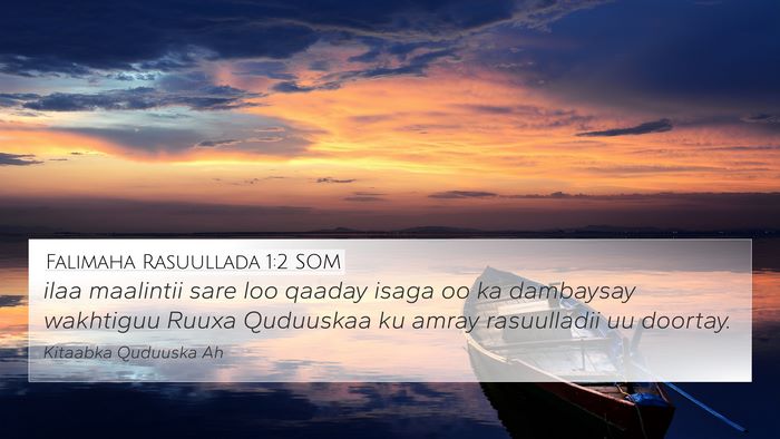 Falimaha Rasuullada 1:2 SOM Bible Verse Image