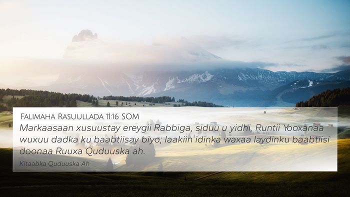 Falimaha Rasuullada 11:16 SOM Bible Verse Image