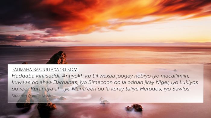 Falimaha Rasuullada 13:1 SOM Bible Verse Image