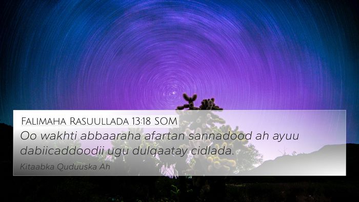 Falimaha Rasuullada 13:18 SOM Bible Verse Image