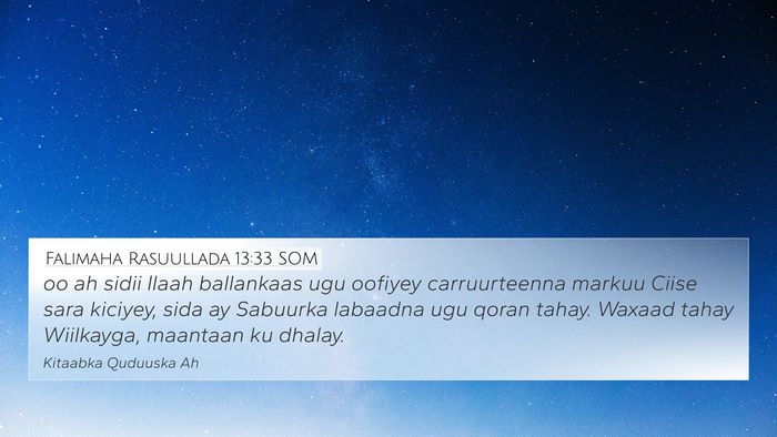 Falimaha Rasuullada 13:33 SOM Bible Verse Image
