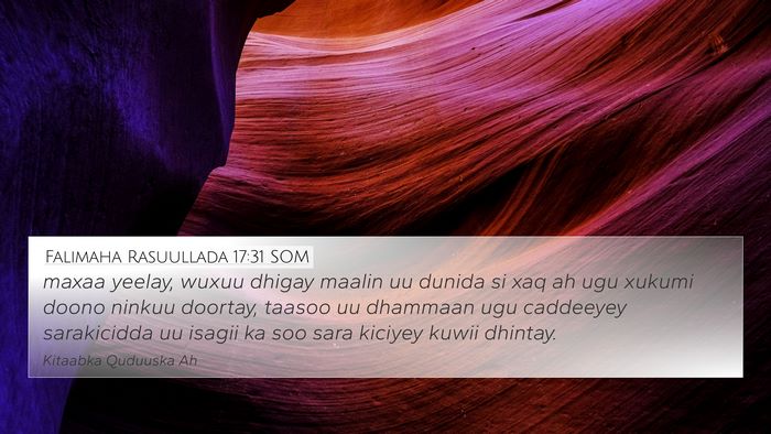 Falimaha Rasuullada 17:31 SOM Bible Verse Image