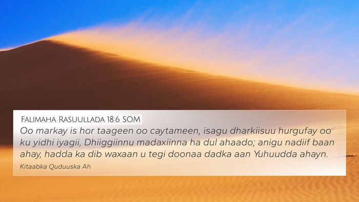Falimaha Rasuullada 18:6 SOM Bible Verse Image