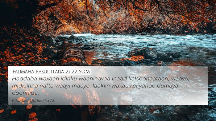 Falimaha Rasuullada 27:22 SOM Bible Verse Image
