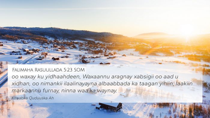 Falimaha Rasuullada 5:23 SOM Bible Verse Image