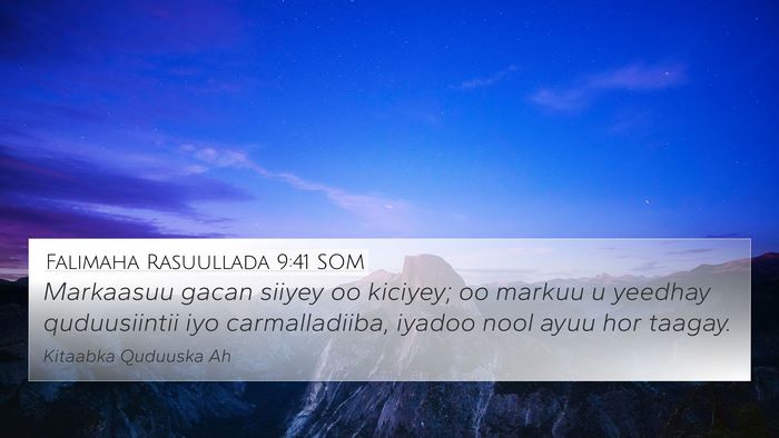 Falimaha Rasuullada 9:41 SOM Bible Verse Image