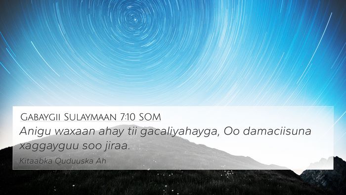 Gabaygii Sulaymaan 7:10 SOM Bible Verse Image