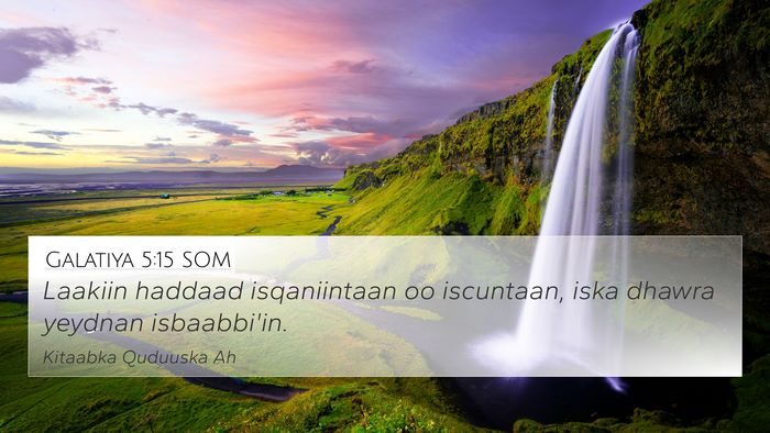 Galatiya 5:15 SOM Bible Verse Image
