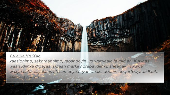 Galatiya 5:21 SOM Bible Verse Image