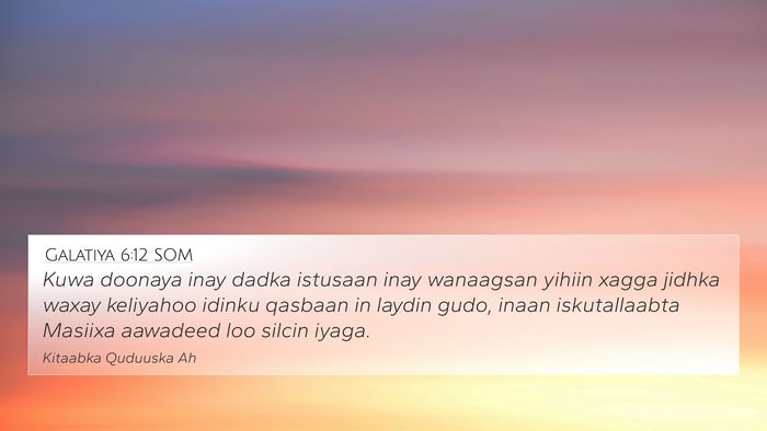 Galatiya 6:12 SOM Bible Verse Image