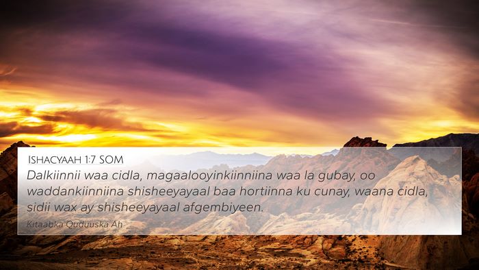Ishacyaah 1:7 SOM Bible Verse Image