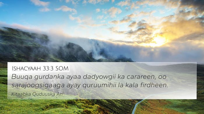 Ishacyaah 33:3 SOM Bible Verse Image
