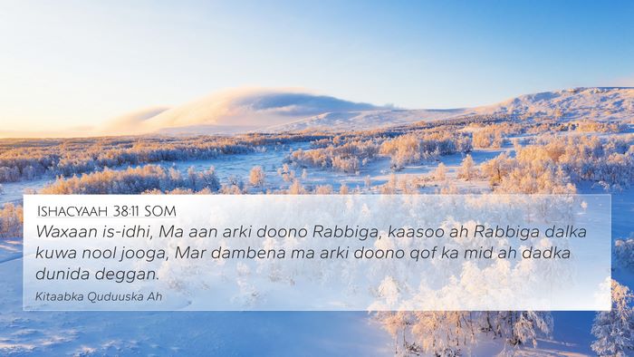 Ishacyaah 38:11 SOM Bible Verse Image