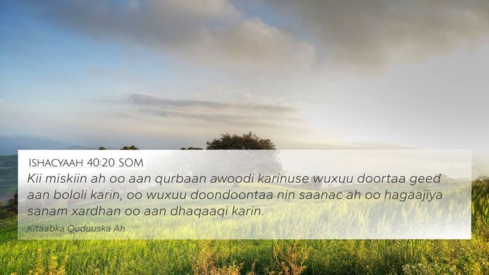 Ishacyaah 40:20 SOM Bible Verse Image