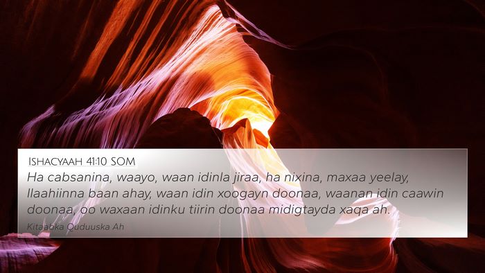 Ishacyaah 41:10 SOM Bible Verse Image