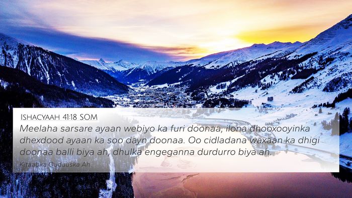 Ishacyaah 41:18 SOM Bible Verse Image
