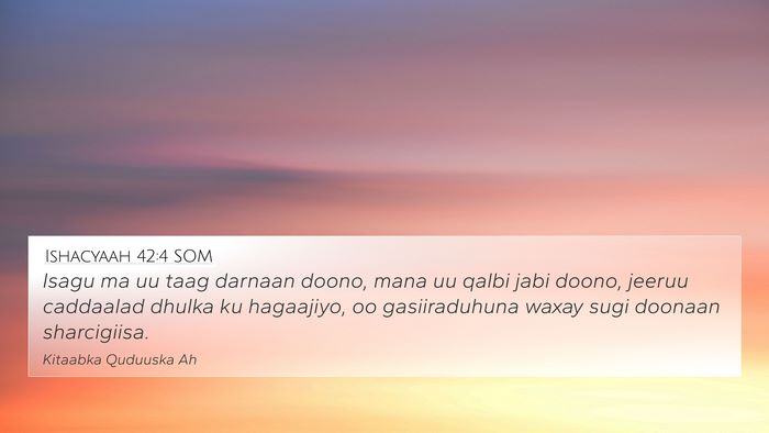 Ishacyaah 42:4 SOM Bible Verse Image